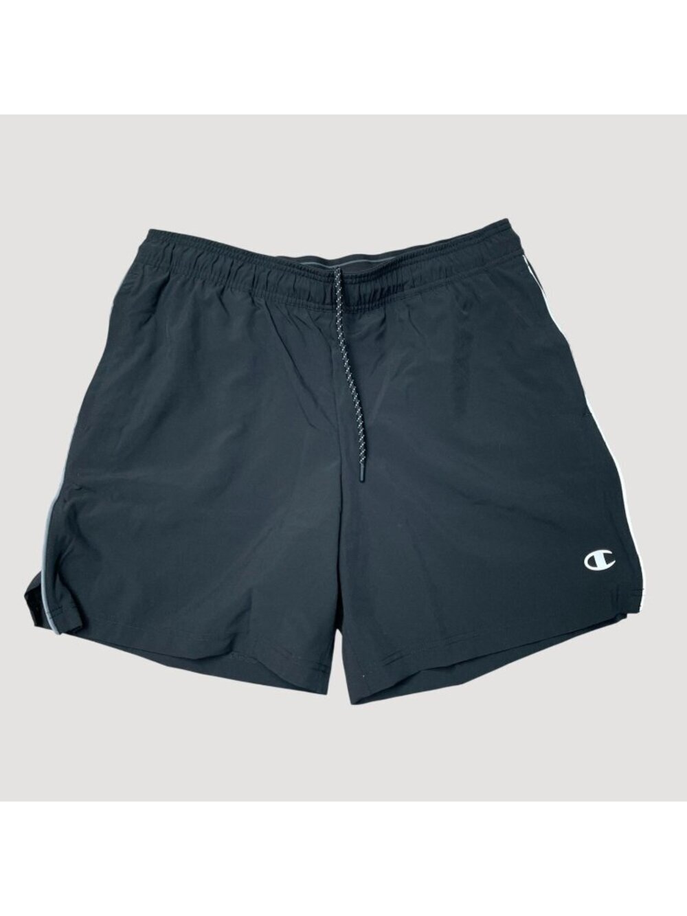 Champion Men's L Black Athletic Shorts Drawstring Waist Polyester e1763
